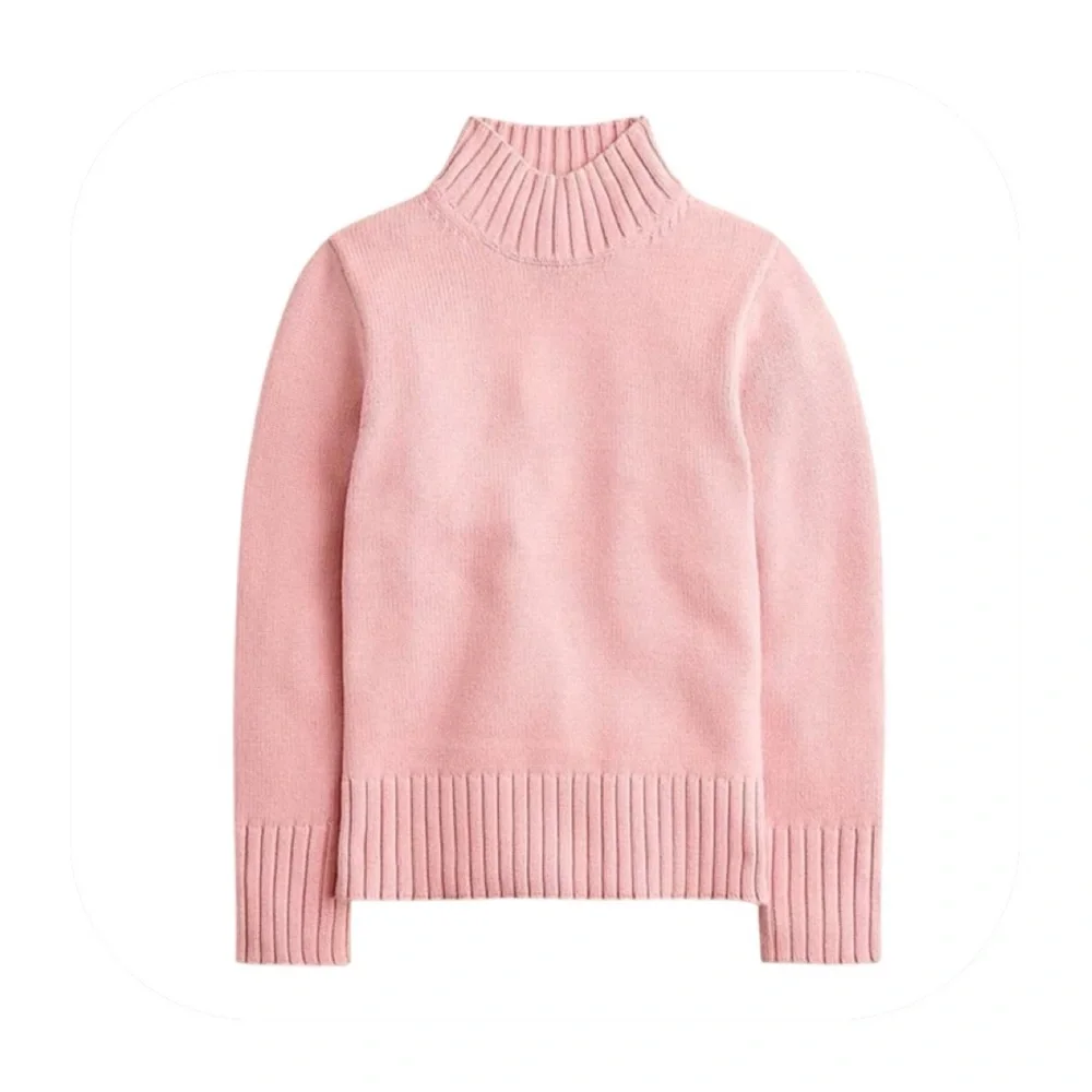 NWT J.Crew XXS pink cotton turtleneck sweater